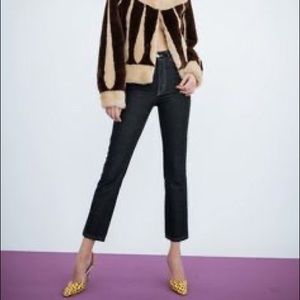 The Attico “blanca” high rise cropped dark denim